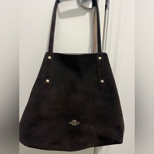 Coach reversible suede tote
